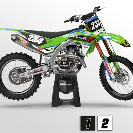 Sada Polepů Kawasaki Competition - Kawasaki KX 250 1980-2026