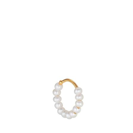 Jane Kønig, ROW | Pearl Twist Earring | Gold Plated Wit, Dames, Maat:ONE Size