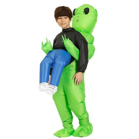 Nabila Oppustelig Alien Kostume til Børn, Til Halloween, Cosplay, Stilfuldt Kostume Grøn