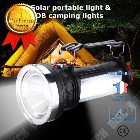 TD Portable Solar Uppladdningsbar Camping Light COB Black Camping Light Lampa För utomhusbelysning Camping Camp