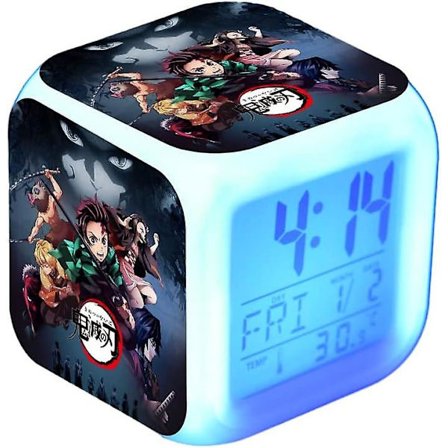 Demon Slayer Japansk Anime Demonslayer Vækkeur Farverige LED-lys Skiftelige Mønstre Bedste Gaveidé Humørløft