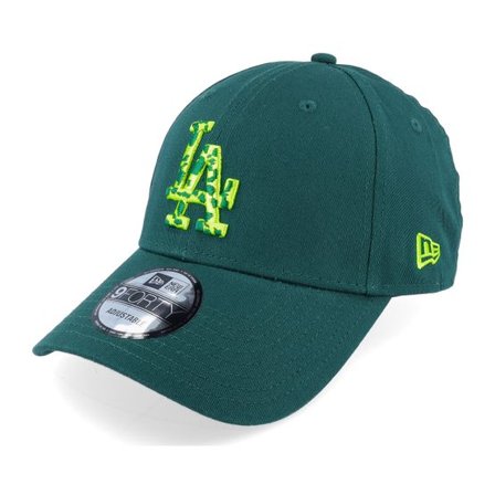 New Era - MLB Grön adjustable Keps - Los Angeles Dodgers Seasonal Infill 9FORTY Dark Green/Neon Green Adjustable @ Hatstore