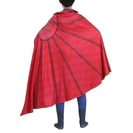 Barn/menn Doctor Strange Halloween Costume Jumpsuit + Cape Outfit Set Kids M