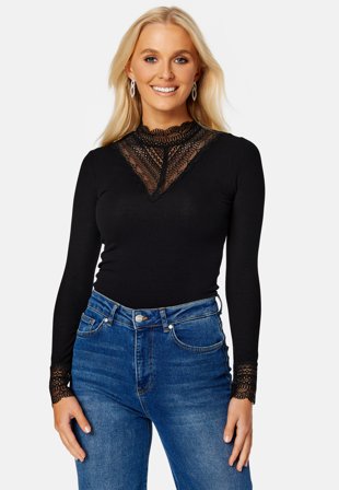ONLY - Onltilde L/S High Neck Lace Top JRS - Kläder - - Bubbleroom