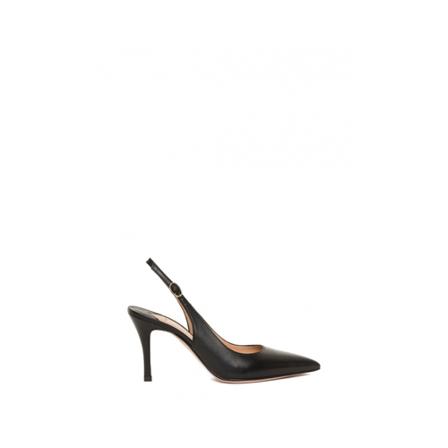Roberto Festa, Leather slingback sandal Czarny, Kobieta, Rozmiar: 38 EU