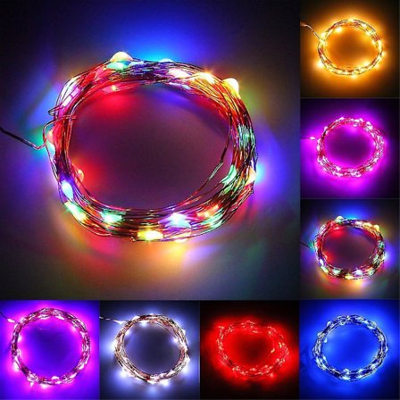 5m 50LED Lysstreng Fairy Light Batteri Julefest Dekoration