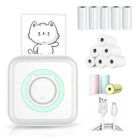 XJ-Mini Fickskrivare Klistermärkesutskrift, Trådlös Bluetooth Bärbar Mobil Skrivare För Memo, Foto, Fickmärke - Style8_yux