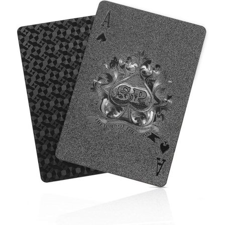 Solarmatrix-kortlekar Poker - Vattentät plast Black Diamond Novelty (kortspel 54)