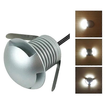 3W LED Innfelt Polarisert Nedgravd Lampe IP67 Vanntett Skilpaddeskall Lampe Utendørs Hage Plen Lampe, Hvitt Lys 6000K Q1 Enveis Lys