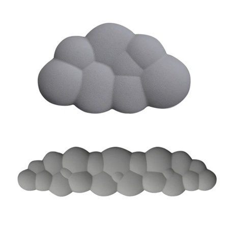 Moln Tangentbord Musmatta och Handledsstöd Set (Grå)