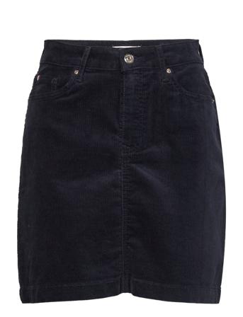 Dnm Mini Skirt Hw Cord Clr Kort Kjol Navy Tommy Hilfiger