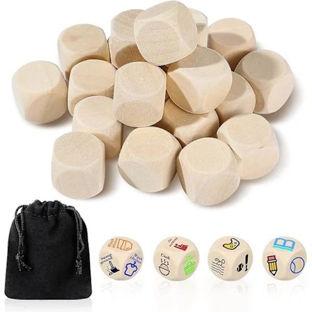 20 stk. 20 mm DIY Blank Træterninger