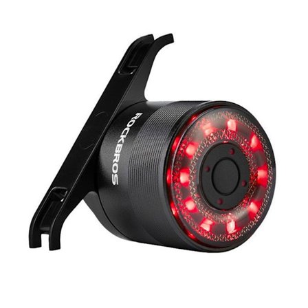 Rockbros Q1 rear bicycle light 7 colors LED + USB-C - USB-A cable - Black