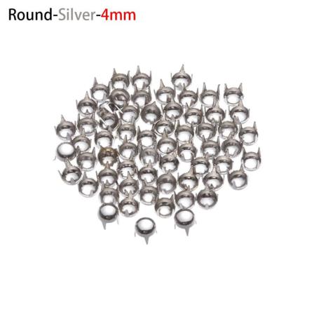 50st Doll Colthes Spänne Bältesknappar Silver Rund 4mm 50st