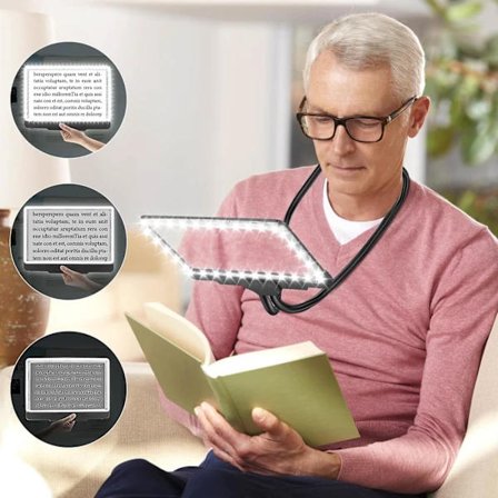 /EA/5x Håndfri Forstørrelsesglas med Ringlys, Fleksibel Svanhals, Sideforstørrer med 50 LED til Svagsynede Personer, der Læser Lille Tekst og Ældre E