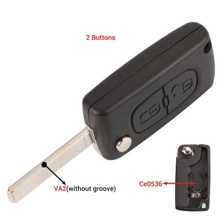 til Peugeot 207 307 308 407 607 807 Til Citroen C2 C3 C4 C5 C6 Auto Fjernbetjenings nøgle Etui, 2B VA2 Ce0536