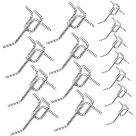 20-pak - Væg kroge til hulplade - Opbevaringskroge til hulplade
