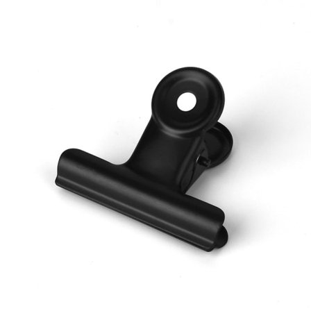 12-pakning store svarte bulldog-klemmer / metallhengsleklemme Fi