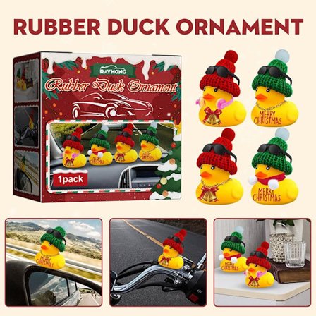 2 ST Christmas Car Gummi Duck Car Dashboard dekoration