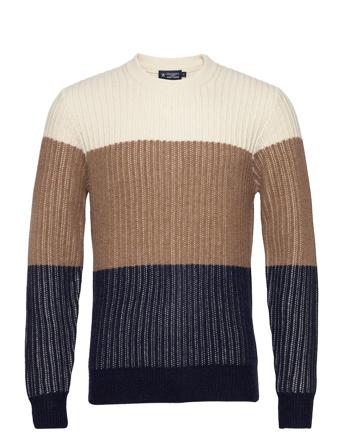 Col Block Rib Crew Patterned Hackett London