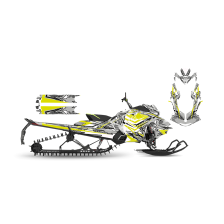 Dekalkit SweTown Brake Line Grå-Lime - Ski-Doo Freeride 850 E-Tec Turbo 154 2018-2022