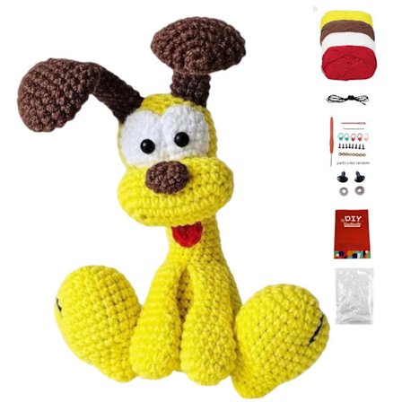 1 Sett Heklesett for Dyr for Nybegynnere, Heklesett for Nybegynnere for Voksne med Trinn-for-Trinn Tekstveiledninger