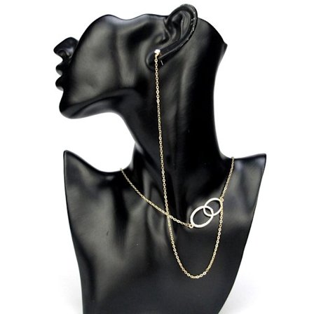 Sexig Halsband Örhängen Stud Set Guldpläterad