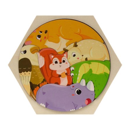 Puinen palapeli, loogista ajattelua, erilaista aivotoimintaa, eläinpalapelit lapsille [D]