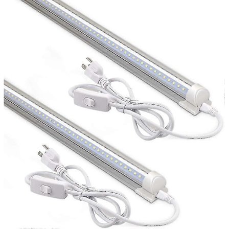 Led-myymälävalaisin 2ft, 20w 2500lm 5000k, T8 Led-valaisin, kirkas kansi, katto- ja yleisvalaisin, linkitettävät putkivalot, myymälävalot huoneeseen, 