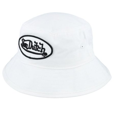 Von Dutch - Vit bucket Hatt - Oval Patch White Bucket @ Hatstore