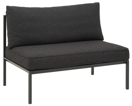 Brafab Upper Modulsoffa mittdel Svart/Teddy Black, Utemöbler