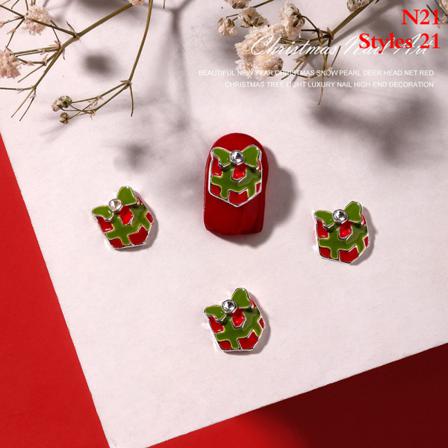 10 St Legeringssmycken Jul Nail Art Dekorationer Diy Christmasm