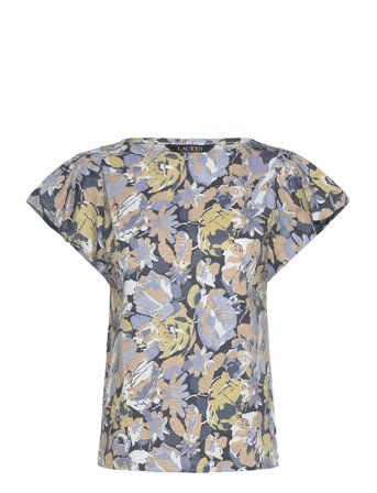 Lauren Ralph Lauren | Floral Slub Jersey Flutter-Sleeve Top | XS