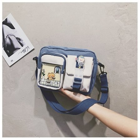 Kawaii taske piger studerende lille lærredstaske E E