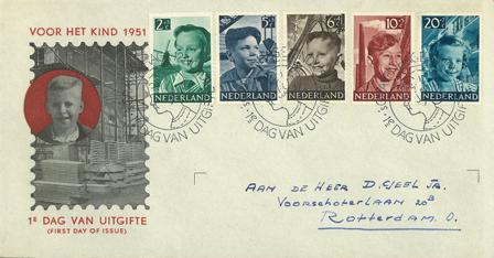 Holland 1951 - NVPH E6 - FDC - Med adresse
