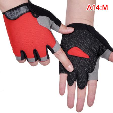 Cykling Anti-slip Anti-svett Herr Dam Half Finger Handskar Breat