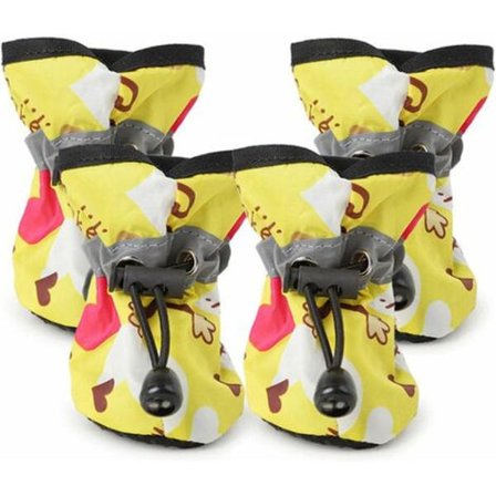 Koiran saappaat 4 kpl Paksu eläimen koiran kengät Apinan kuvio Liukumattomat vedenpitävät sade- ja lumikengät Pennuille Koiran sukat Boo