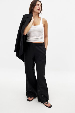 NA-KD weite Hose mit mittlerer Taille - Weite Hosen - Schwarz - EU 36
