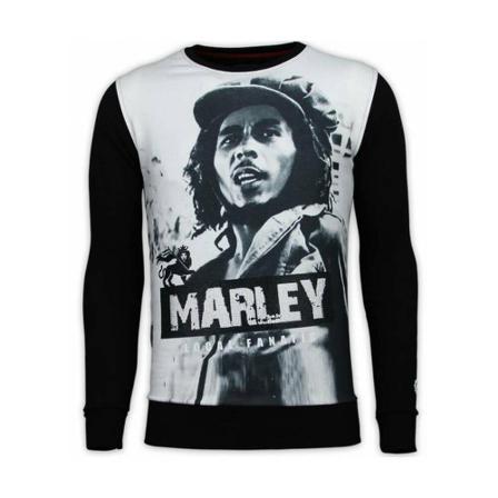 Local Fanatic Bob Marley Digital Rhinestone - Tröja - 13-6240 svart, Herr Tröjor, Herr, Storlek: XL