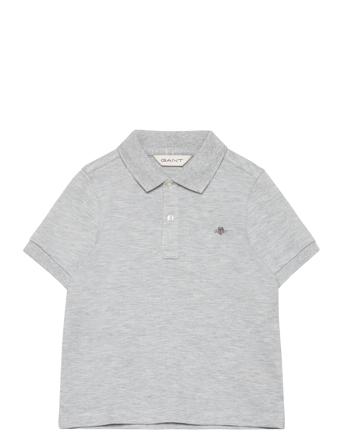 Shield Ss Pique T-shirts Polo Shirts Short-sleeved Polo Shirts Grå GANT*Betinget Tilbud