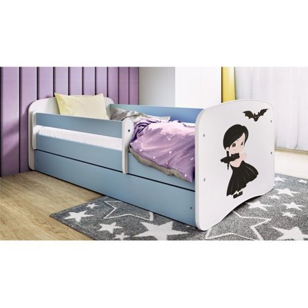 Kocot Kids Barnsäng - Babydreams Blå Med Låda Och Madrass - Onsdag 160x80 Cm - Litenleker