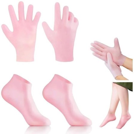 Fuktighetsgivende silikonkremer, fuktighetsgivende hansker, silikonsokker for kvinner, spa-pedikyrsokker for å reparere tørr hud