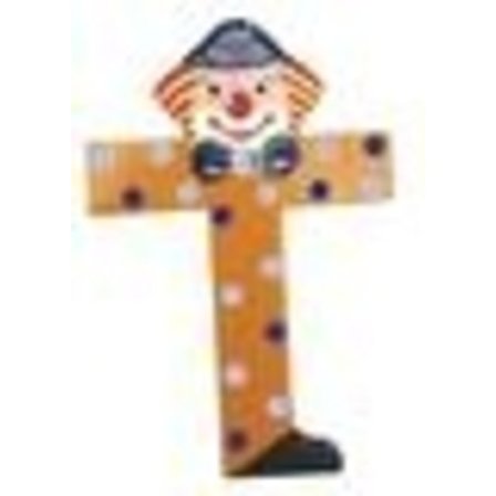 Clown Bokstav i Trä, T