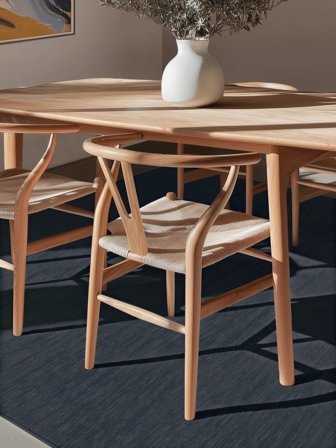 Dywan Wełniany Jednobarwny Handloom Flat Granatowy Duży