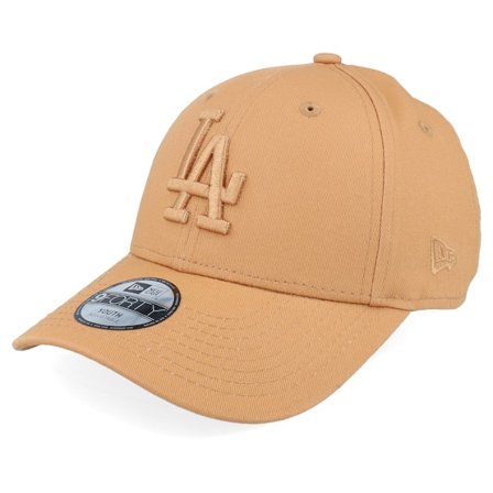 New Era - MLB Beige adjustable Cap - Kids Los Angeles Dodgers League Essential 9FORTY Dark Sand/Dark Sand Adjustable @ Hatstore