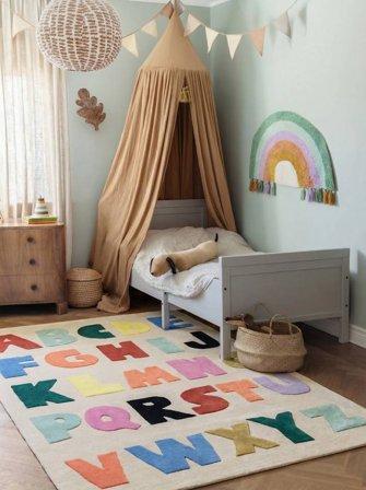 Alphabet Story Dywan Dziecięcy 160X230 Beżowy/Wielobarwne Wełniany