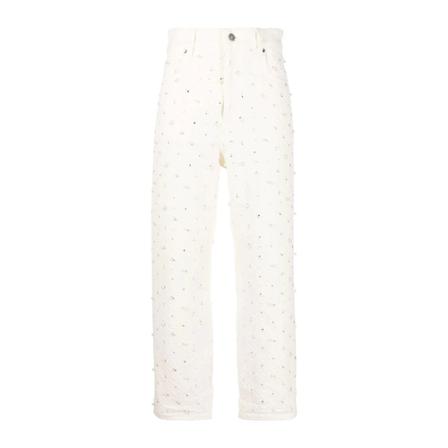 Golden Goose, Straight Trousers Wit, Dames, Maat:W25
