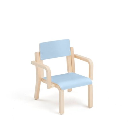 Stol DANTE, med armstöd, höjd: 260 mm, laminat, björk/blå