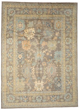 306X427 Tapis D'orient Usak Design Marron/Orange Grand (Laine, Afghanistan)