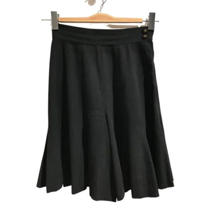 Chanel Vintage, Pre-owned Wool bottoms Zwart, Dames, Maat:S